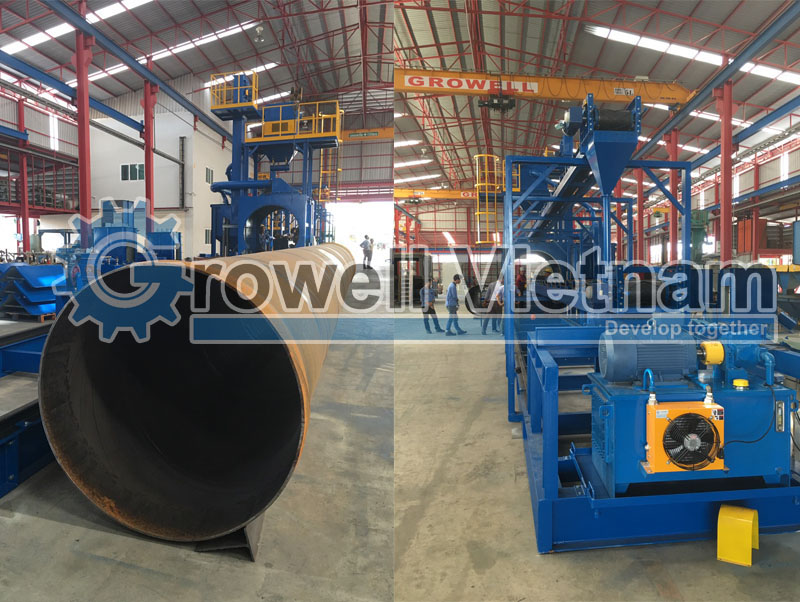 Máy phun bi làm sạch ống Growell Việt Nam