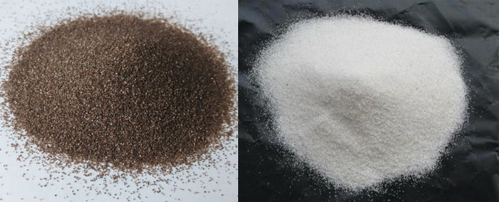 Brown and White aluminum oxide blasting