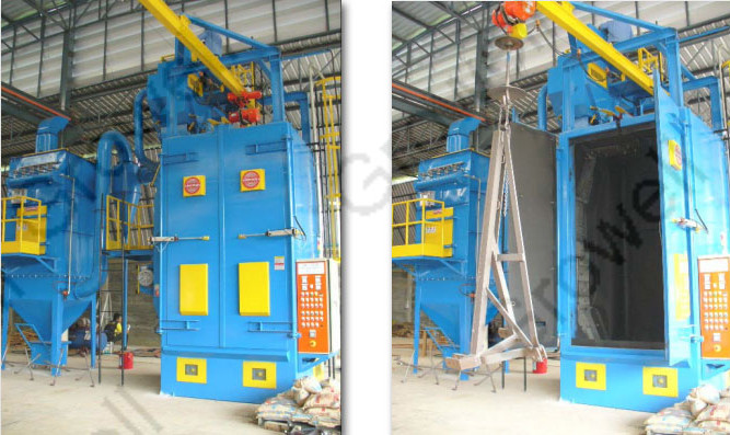 máy phun bi làm sạch dạng treo