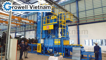 Máy phun bi làm sạch bề mặt kết cấu thép tại Bắc Ninh