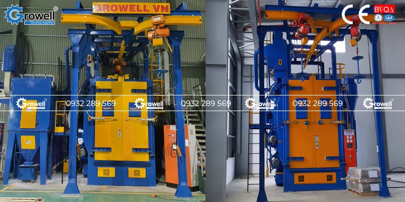 Máy phun bi làm sạch bề mặt kim loại Máy phun bi làm sạch bề mặt kim loại