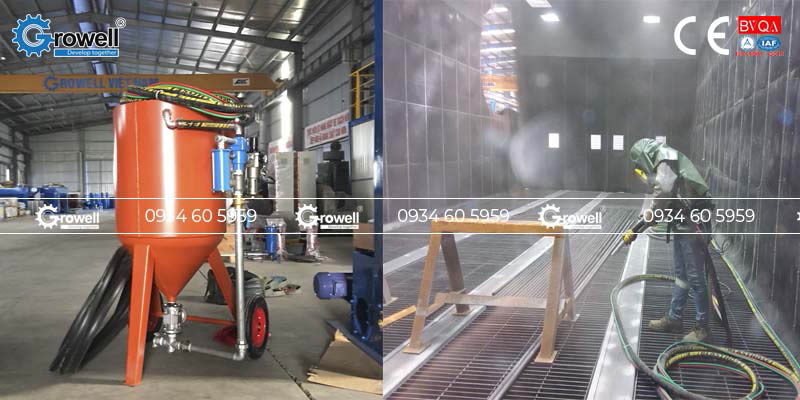 Máy phun cát xử lý inox Máy phun cát xử lý inox