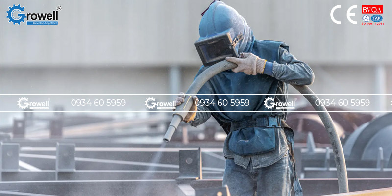 Phun cát kết cấu thép Phun cát kết cấu thép