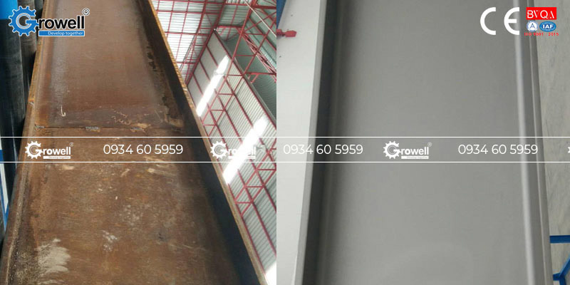 Phun cát kết cấu thép Phun cát kết cấu thép