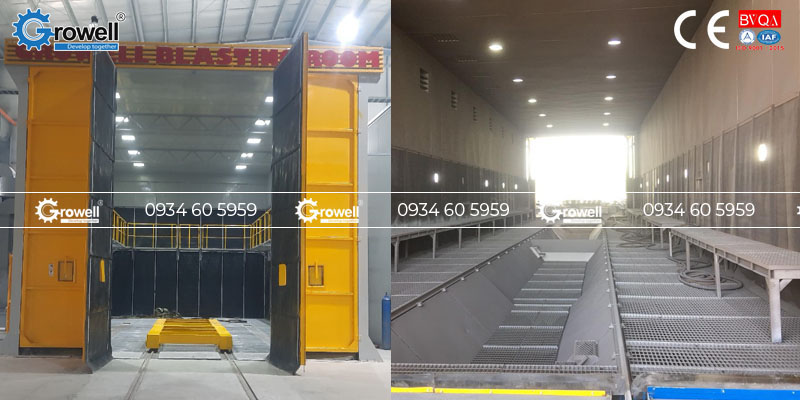 Buồng phun cát công nghiệp Buồng phun cát công nghiệp