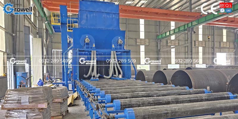 Máy phun bi làm sạch rỉ sét Máy phun bi làm sạch rỉ sét