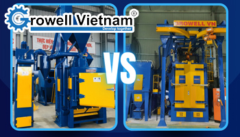 Nên chọn máy phun bi thùng đảo hay máy phun bi dạng treo?
