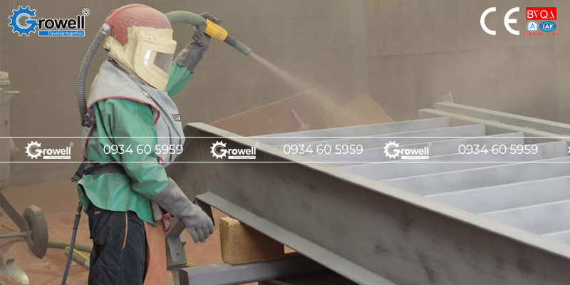 Tạo nhám dầm thép Tạo nhám dầm thép