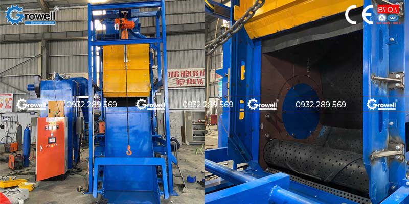 Máy phun bi thùng đảo GW 28 Máy phun bi thùng đảo GW 28