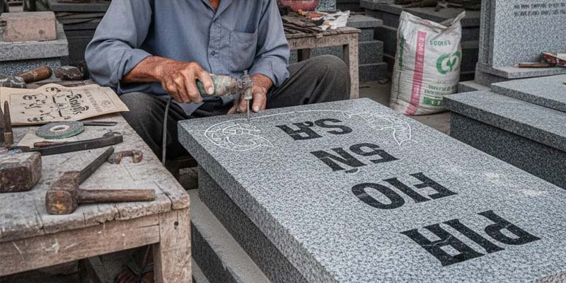 Gia công phun cát bia mộ
