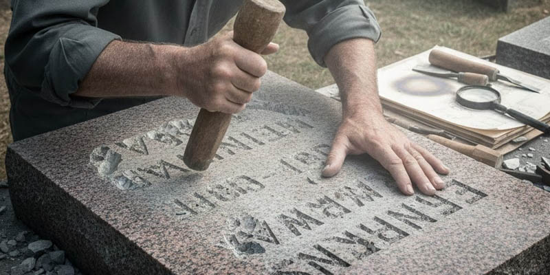 Gia công phun cát bia mộ