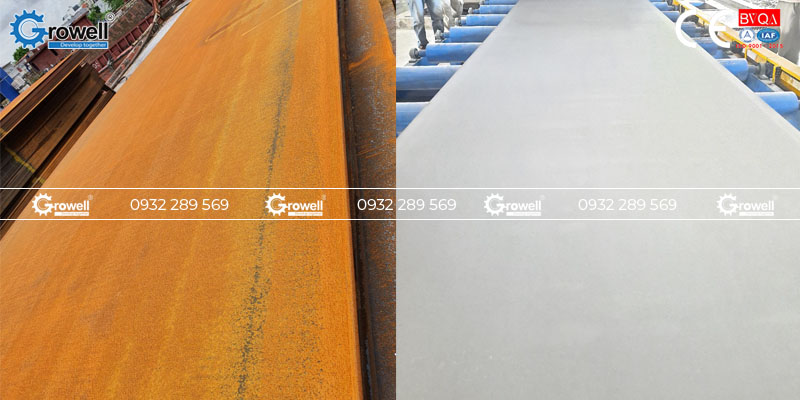 Máy phun bi tấm thép Máy phun bi tấm thép