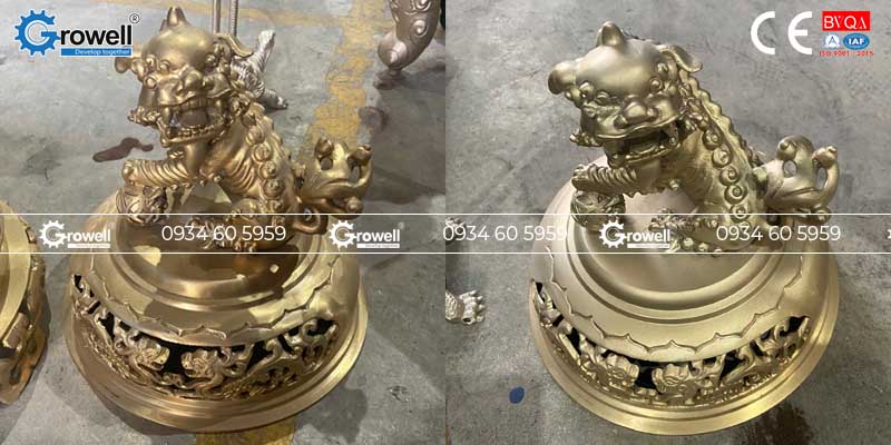 Phun cát đánh bóng lư đồng Phun cát đánh bóng lư đồng