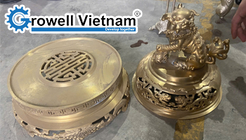 Phun cát đánh bóng lư đồng giúp phục hồi vẻ đẹp nguyên bản