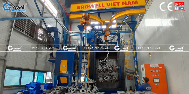 Vận hành máy phun bi tự động