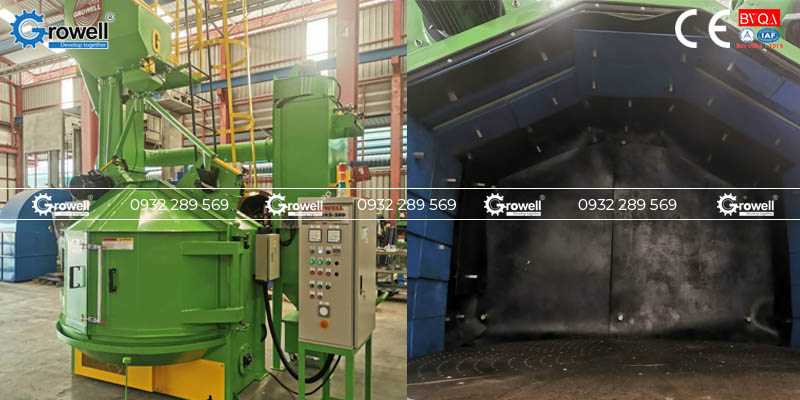 Máy phun bi kim loại đúc