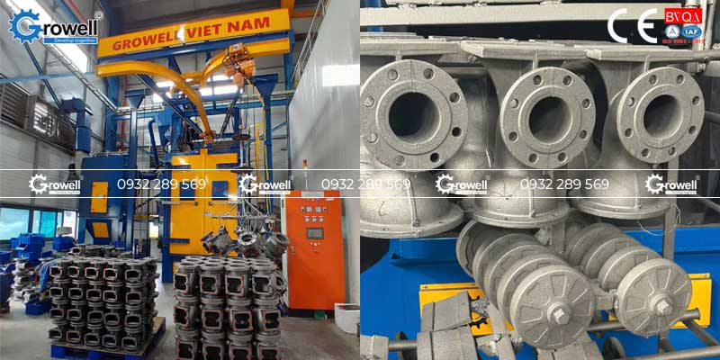 Máy phun bi kim loại đúc