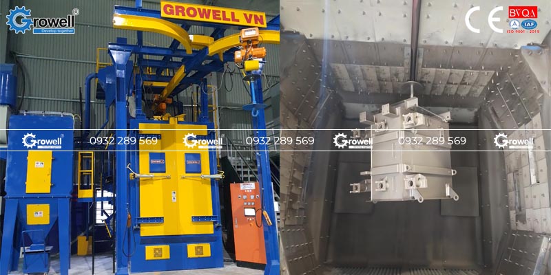 Máy phun bi xử lý bề mặt kim loại