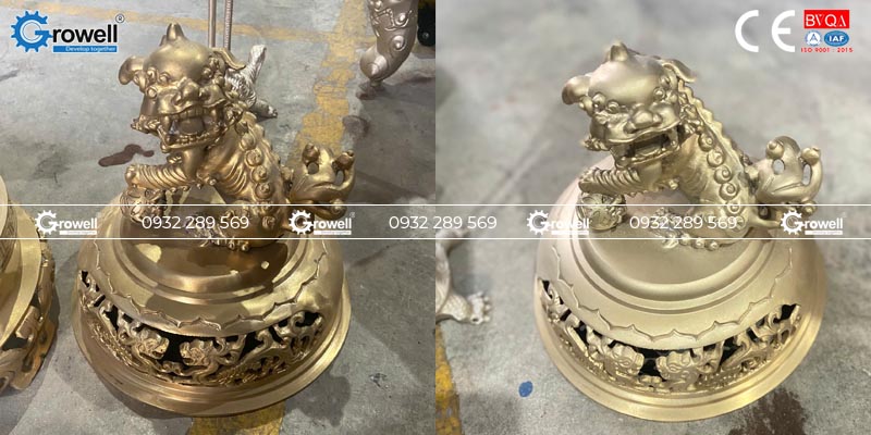 Phun bi làm sạch tượng đồng