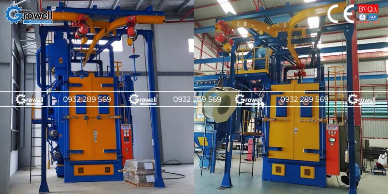 Máy phun bi dạng móc treo