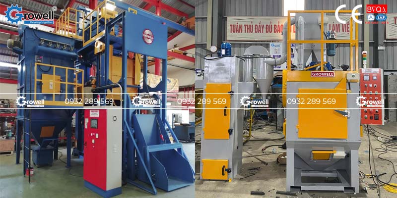 Máy phun bi làm sạch vật đúc