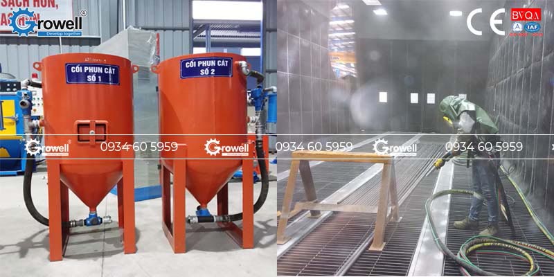 Bắn cát kết cấu thép Bắn cát kết cấu thép