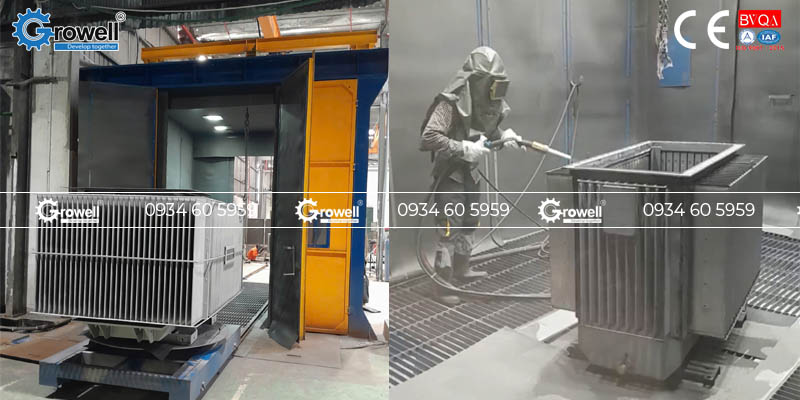 Tạo nhám vỏ máy biến áp