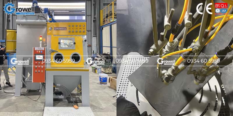 Tủ phun cát bàn xoay Tủ phun cát bàn xoay