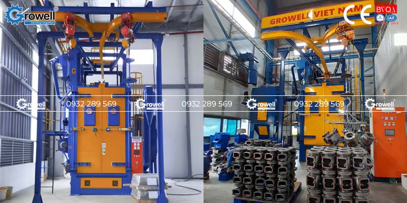 Cấu tạo máy phun bi dạng treo
