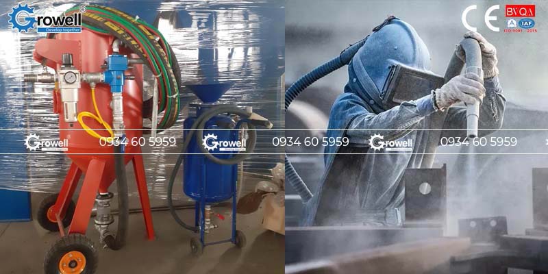 Máy phun cát tẩy rỉ sét